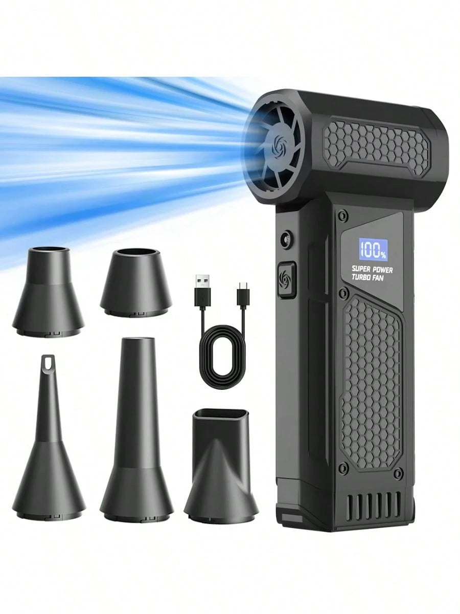 110000RPM Jet Dry Blower High Power Mini Turbo Fan Air Duster 4 Speed LED Digital Display 4000mAh PC Keyboard Cleaner