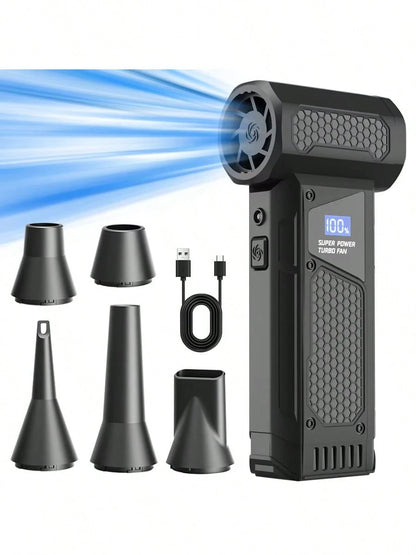 110000RPM Jet Dry Blower High Power Mini Turbo Fan Air Duster 4 Speed LED Digital Display 4000mAh PC Keyboard Cleaner