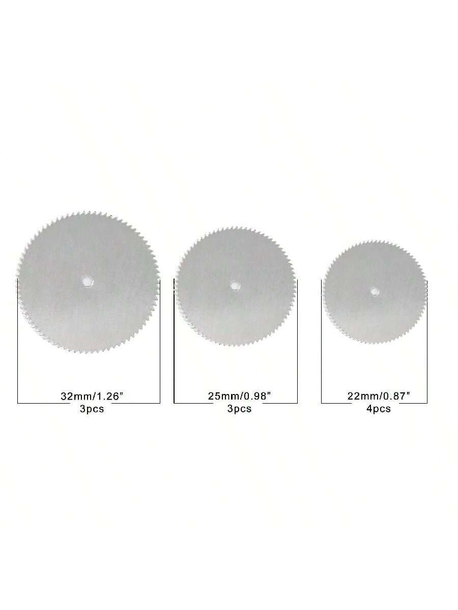 11pcs HSS Circular Saw Blade Set, Mini Cutting Disc For Wood, 10pcs Blades + 1pc Pole,Tool Accessories