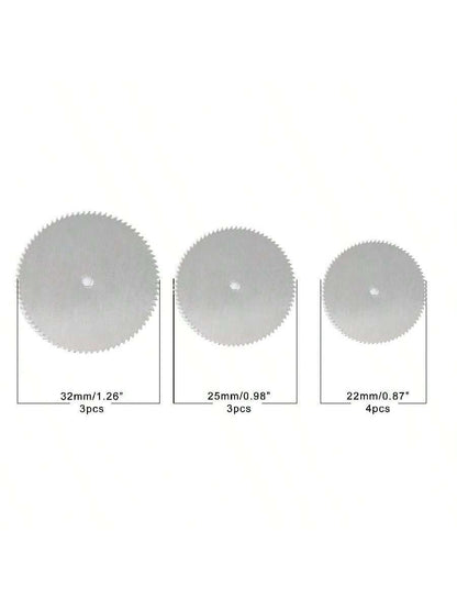 11pcs HSS Circular Saw Blade Set, Mini Cutting Disc For Wood, 10pcs Blades + 1pc Pole,Tool Accessories