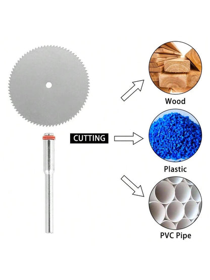 11pcs HSS Circular Saw Blade Set, Mini Cutting Disc For Wood, 10pcs Blades + 1pc Pole,Tool Accessories