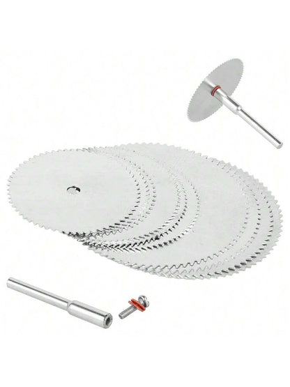 11pcs HSS Circular Saw Blade Set, Mini Cutting Disc For Wood, 10pcs Blades + 1pc Pole,Tool Accessories