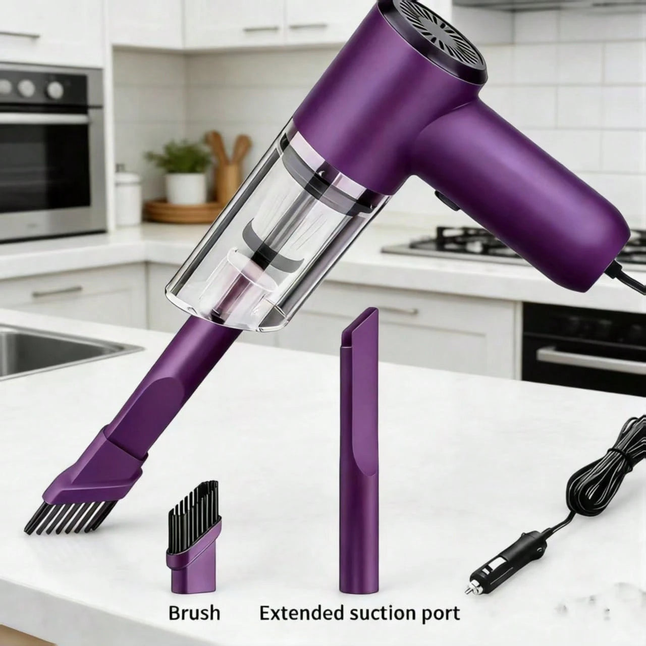 12 Volt Portable Handheld Car Vacuum Cleaner- Powerful, Wireless Design For Easy Removal Of Dust And Pet Hair- Comes With Accessories Kit- Silent Operation