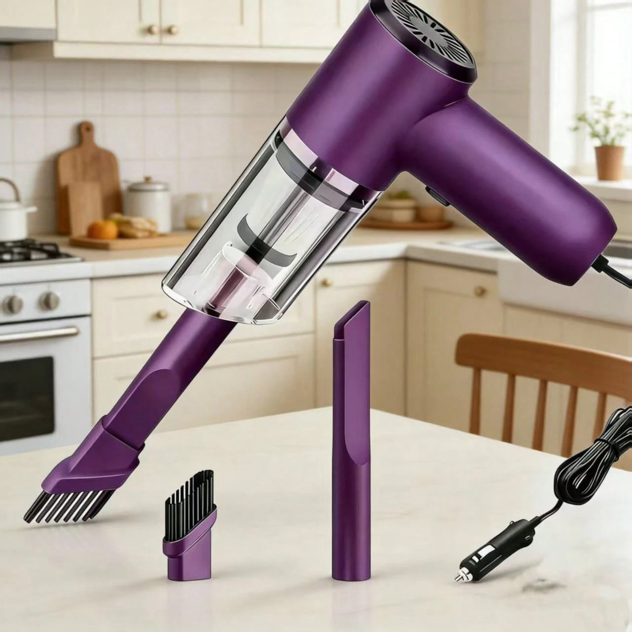 12 Volt Portable Handheld Car Vacuum Cleaner- Powerful, Wireless Design For Easy Removal Of Dust And Pet Hair- Comes With Accessories Kit- Silent Operation