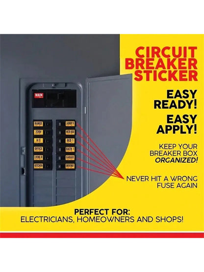 129pcs Set, Electrical Box Panel Labels, Circuit Breaker Catalog Labels, Conspicuous Identification Labels Stickers, Weatherproof Fuse Box Stickers