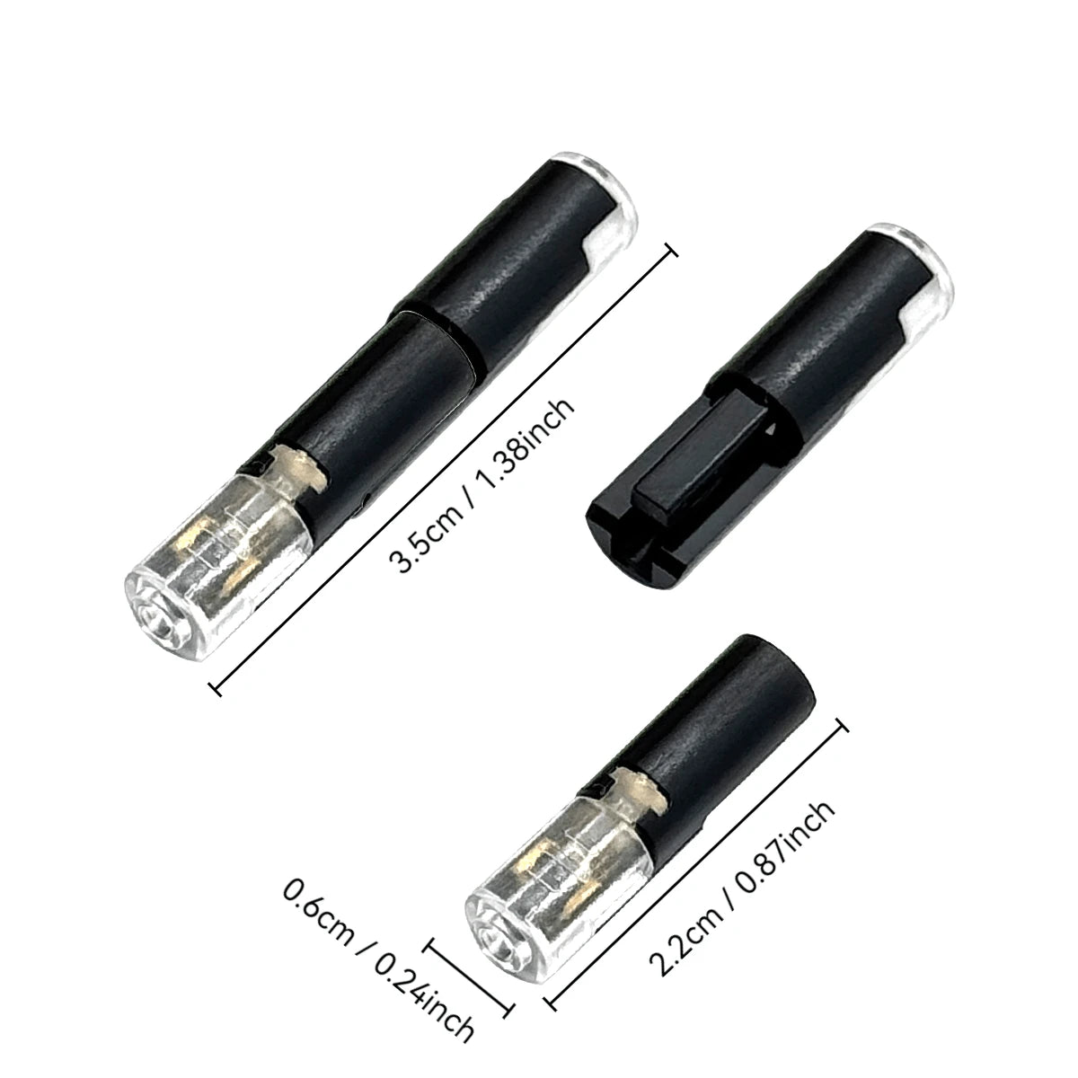 12pcs/60pcs Dual-Wire Insertion Connector, 2-Pin 2-Port, PVC Insulated, Copper Contact Material, Quick Connect Terminal, No-Load Power Mode, With Locking Clip, For LED Wire Connection In Automotive An