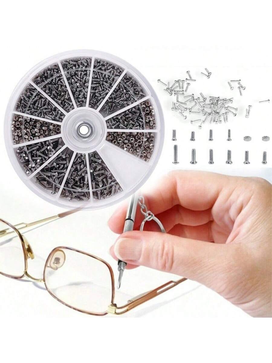 12pcs Repair Parts Tool Set, Includes Small Screws And Nuts, Suitable For Watch, Glasses And Other Repair Parts
