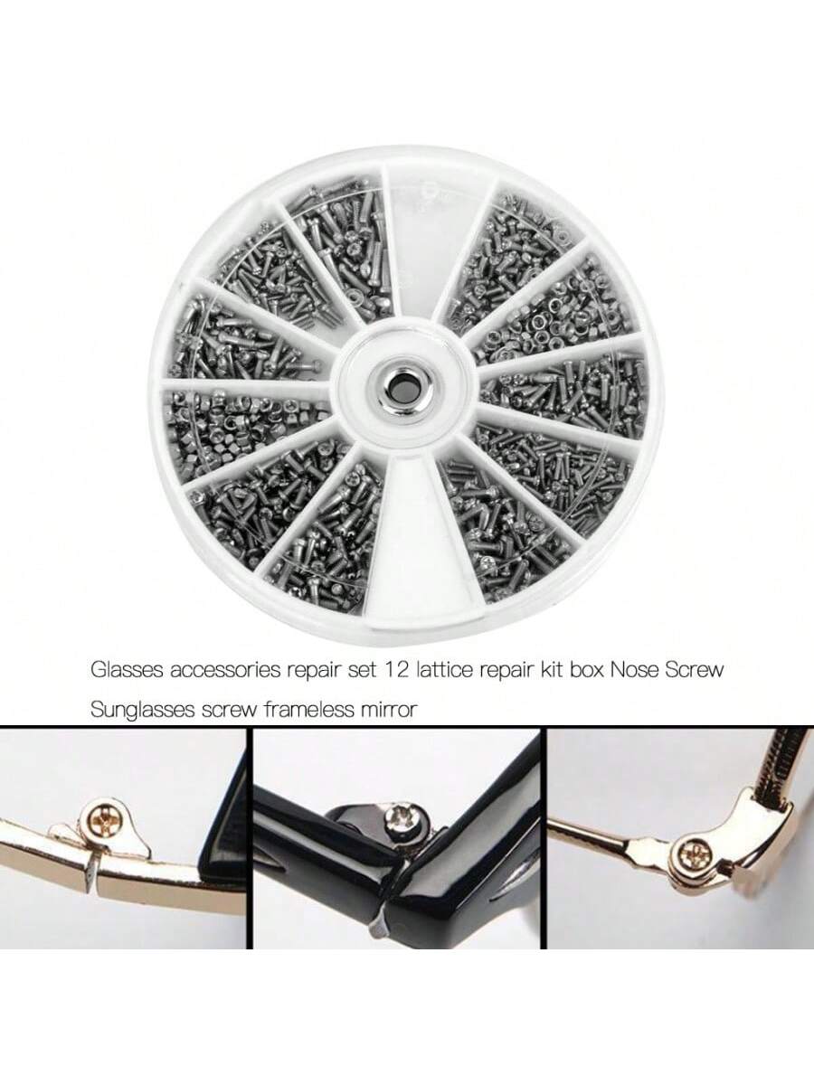 12pcs Repair Parts Tool Set, Includes Small Screws And Nuts, Suitable For Watch, Glasses And Other Repair Parts