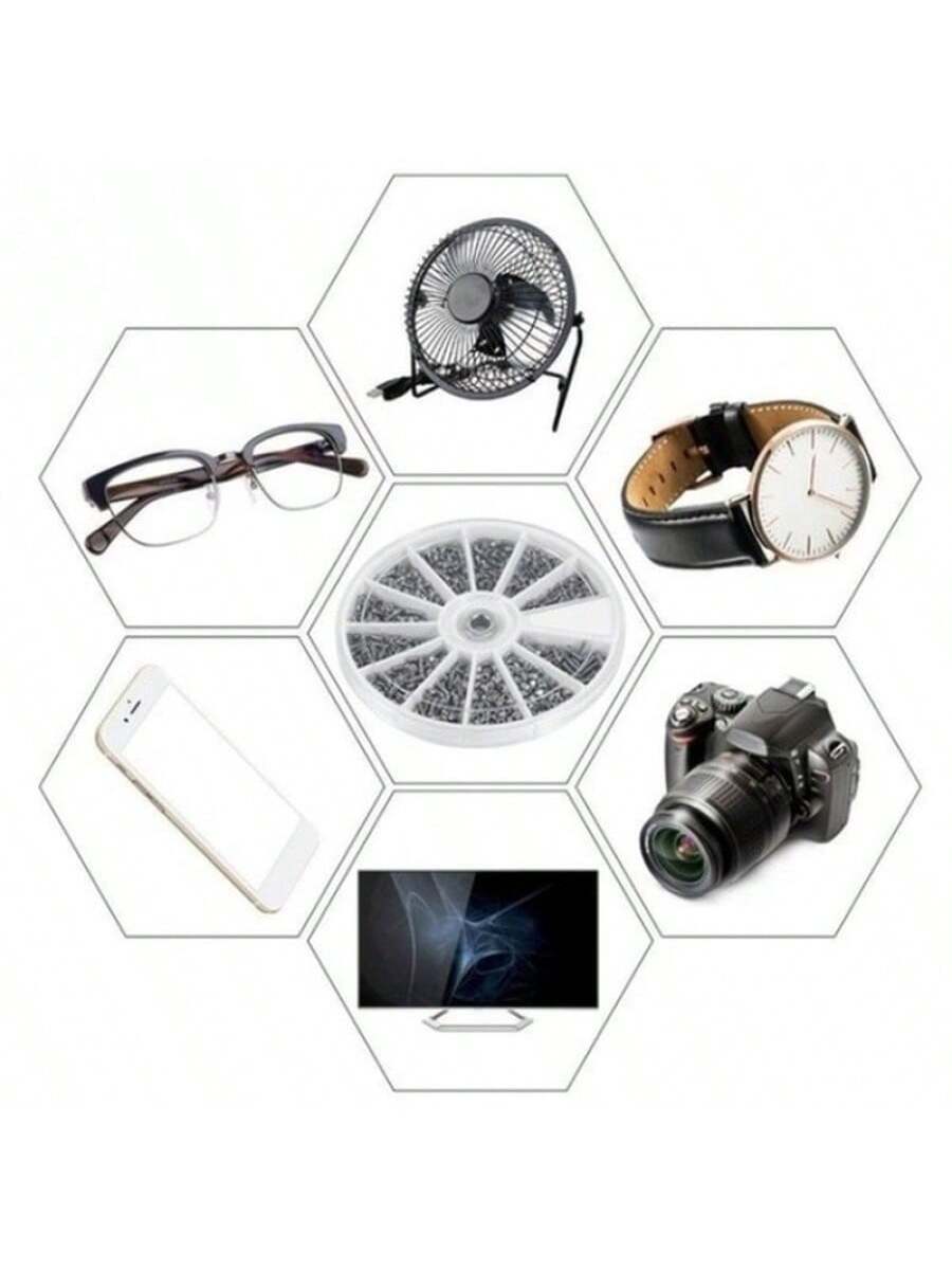 12pcs Repair Parts Tool Set, Includes Small Screws And Nuts, Suitable For Watch, Glasses And Other Repair Parts