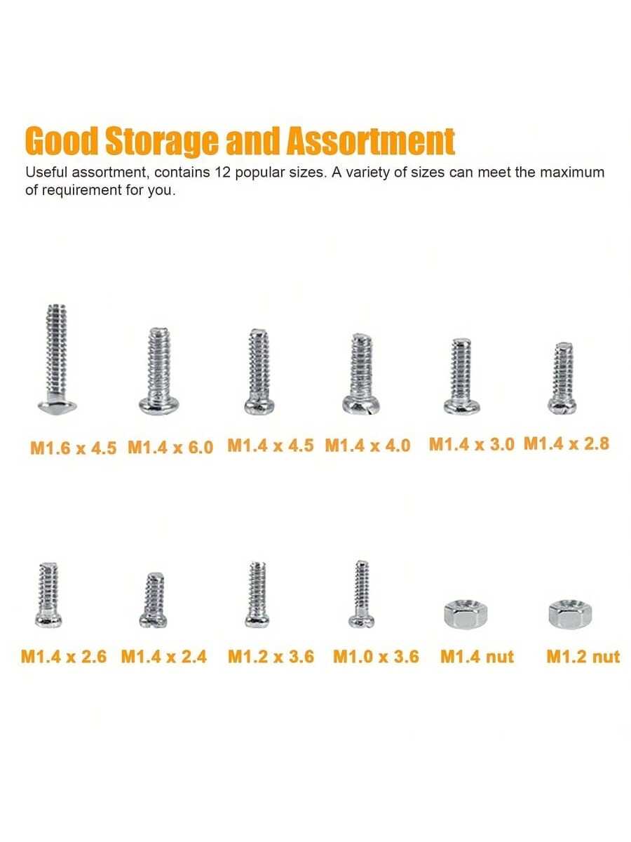 12pcs Repair Parts Tool Set, Includes Small Screws And Nuts, Suitable For Watch, Glasses And Other Repair Parts