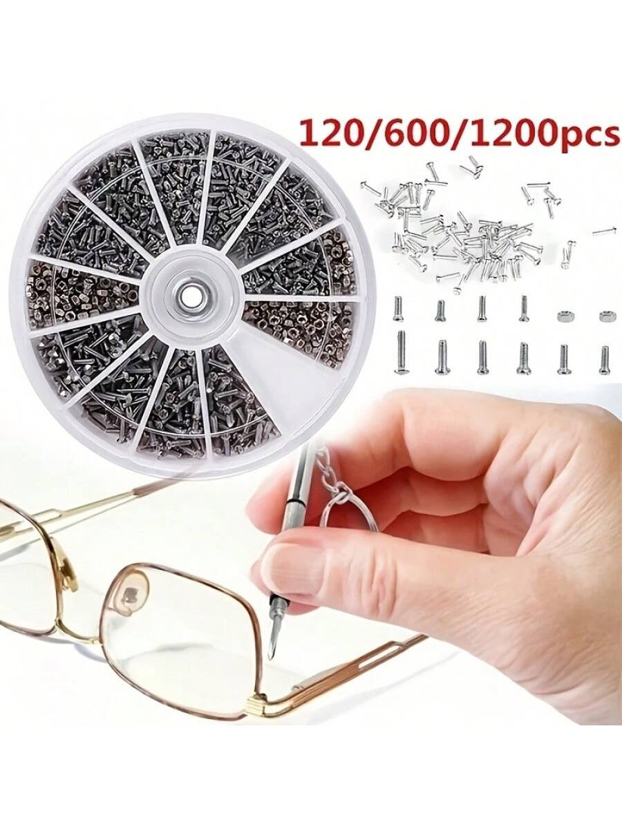 12pcs Repair Parts Tool Set, Includes Small Screws And Nuts, Suitable For Watch, Glasses And Other Repair Parts