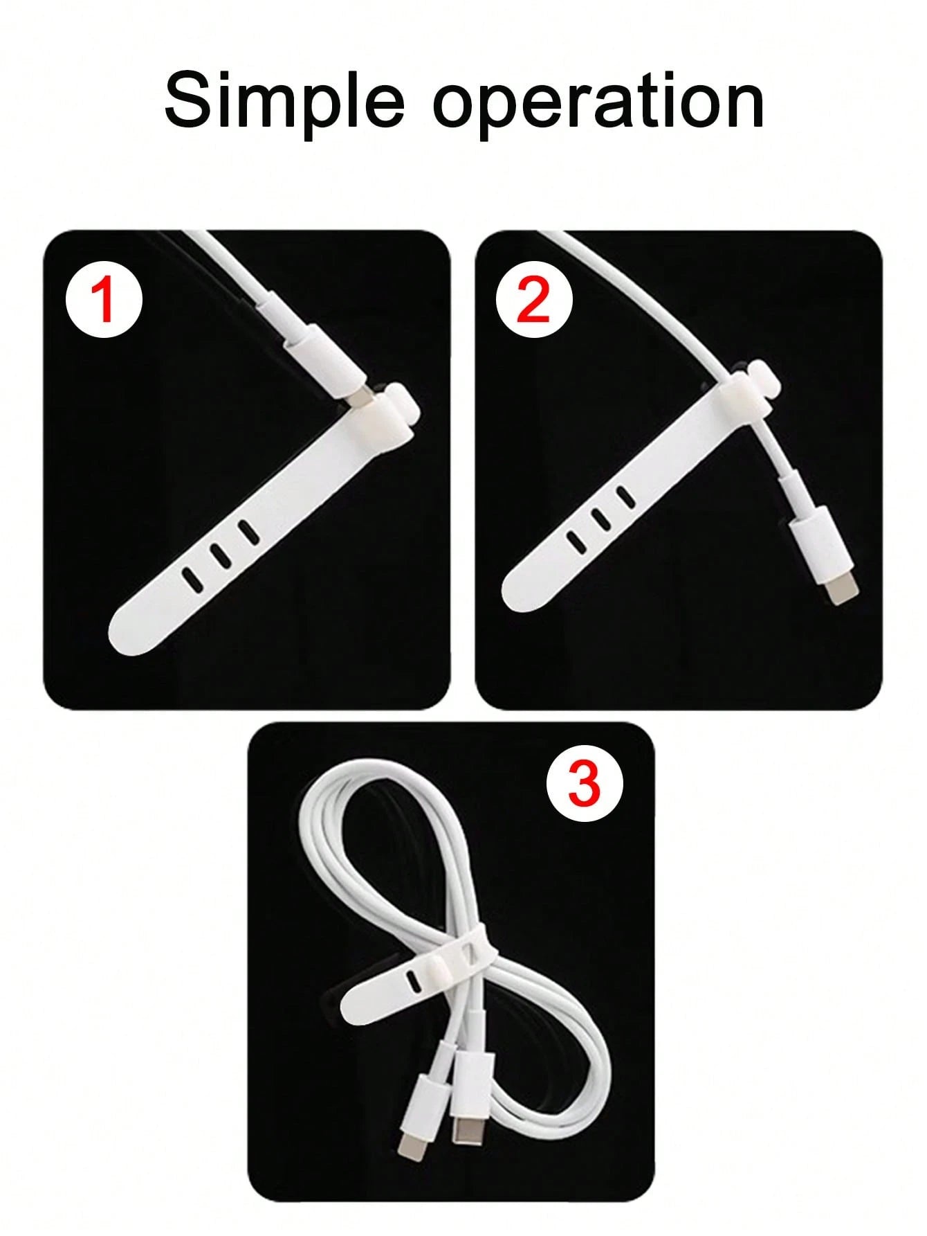 12pcs White Portable Silicon Cable Ties With Buckle For Data Cable, Ethernet Cable, Earphone, Charging Cable Management, Loss Prevention Cable Organizer