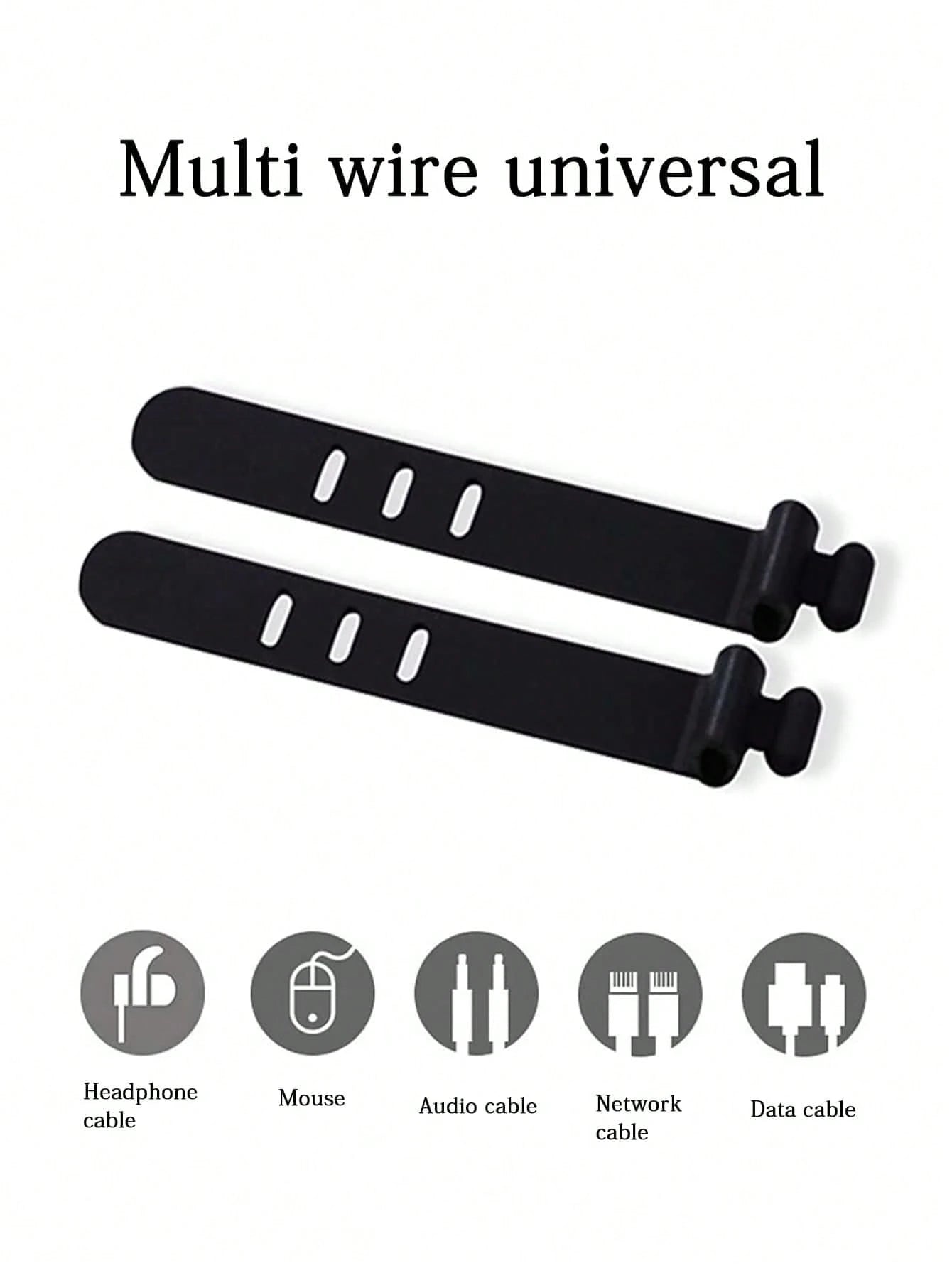 12pcs White Portable Silicon Cable Ties With Buckle For Data Cable, Ethernet Cable, Earphone, Charging Cable Management, Loss Prevention Cable Organizer