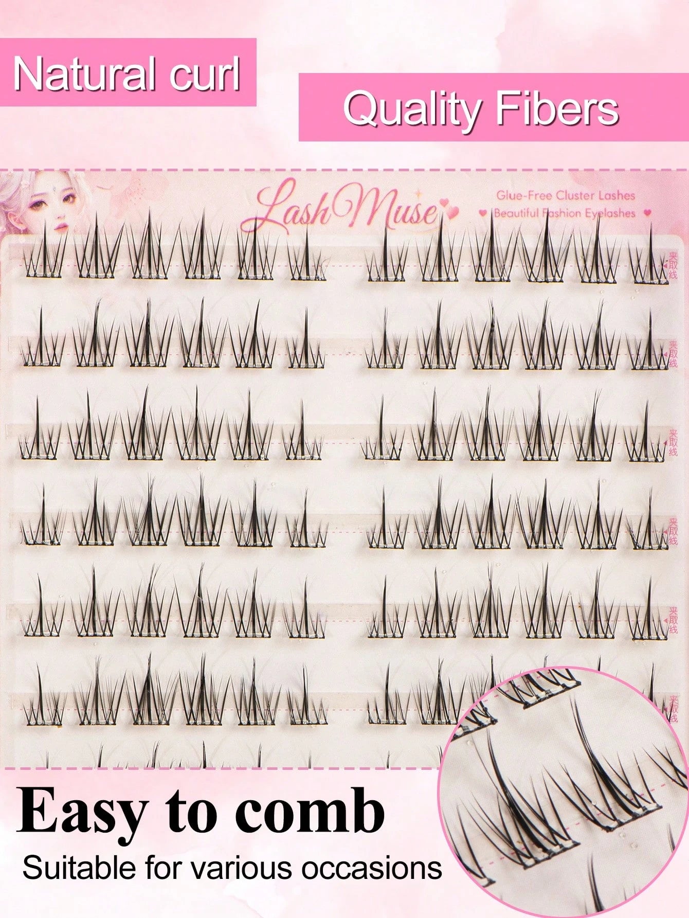 132 Clusters Glue-Free Sunflower Eyelash Bundles, 6-12MM Mixed Length, Pre-Adhesive Strip Included, Quick Application Without Extra Lash Glue, Sunflower Radial Cluster Design With Natural Curl, Define