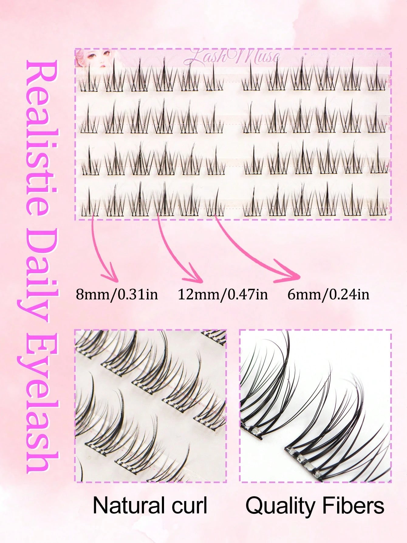 132 Clusters Glue-Free Sunflower False Eyelashes, 6-12MM Mixed Length, Self-Adhesive Strip, No Extra Glue Needed For Quick Application, Sunflower-Shaped Radial Clusters With Natural Curl And Arc, Ligh