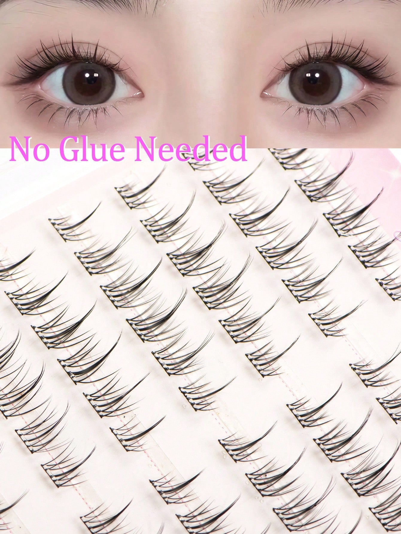 132 Clusters Glue-Free Sunflower False Eyelashes, 6-12MM Mixed Length, Self-Adhesive Strip, No Extra Glue Needed For Quick Application, Sunflower-Shaped Radial Clusters With Natural Curl And Arc, Ligh