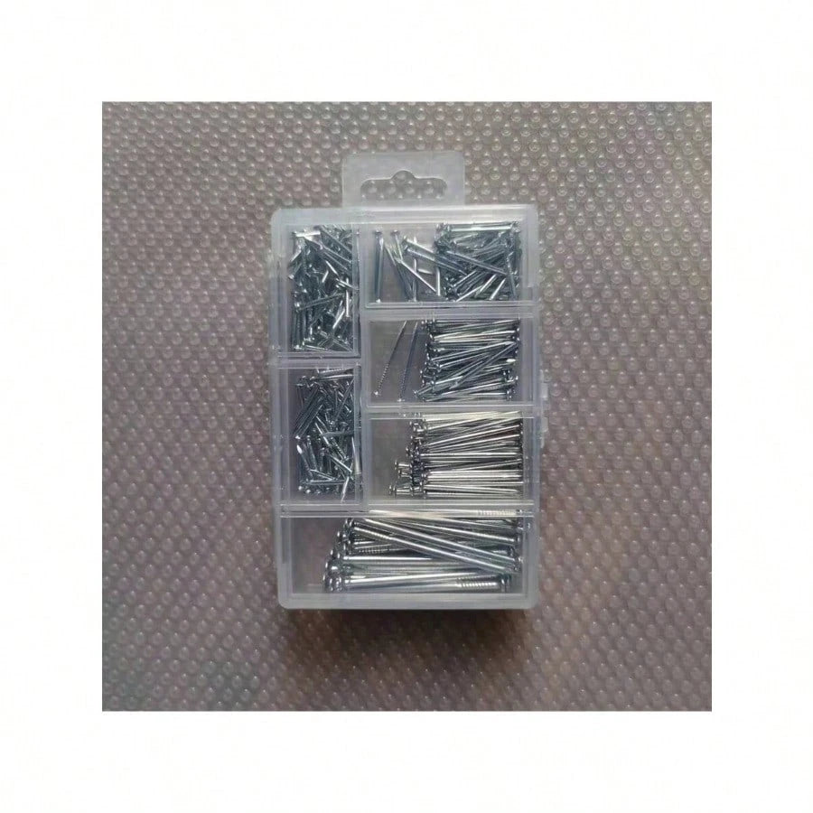 140pcs/280pcs Assorted Hardware Nails Kit, Steel Picture Hanging & Wood Nails, Wall Nails With Storage Box, 6 Sizes, Smooth Finish, Metal & Plastic, Home Improvement