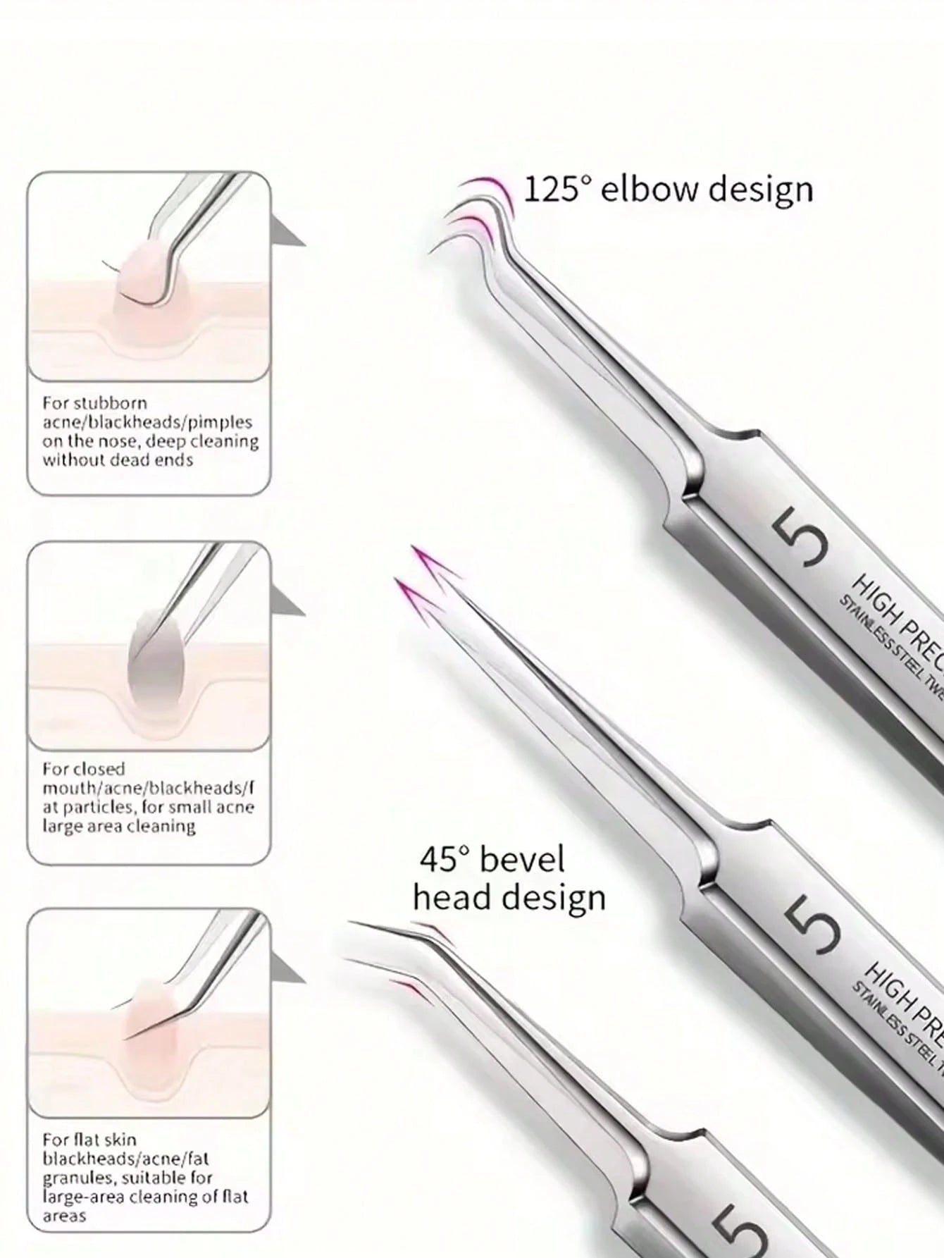 14PCS Stainless Steel Blackhead Removal Tool Set Stainless Steel Acne Removal Tool- Professional Acne Squeezing Kit Beauty Salon Special Blackhead Remover, Acne Needle Tool Pore Cleaner, Deep Cleansi