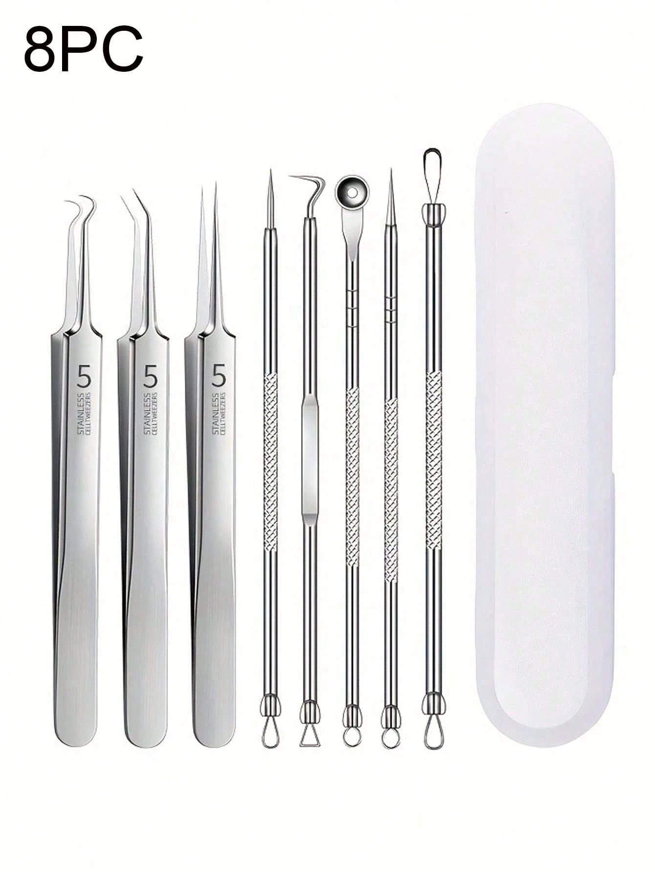 14PCS Stainless Steel Blackhead Removal Tool Set Stainless Steel Acne Removal Tool- Professional Acne Squeezing Kit Beauty Salon Special Blackhead Remover, Acne Needle Tool Pore Cleaner, Deep Cleansi