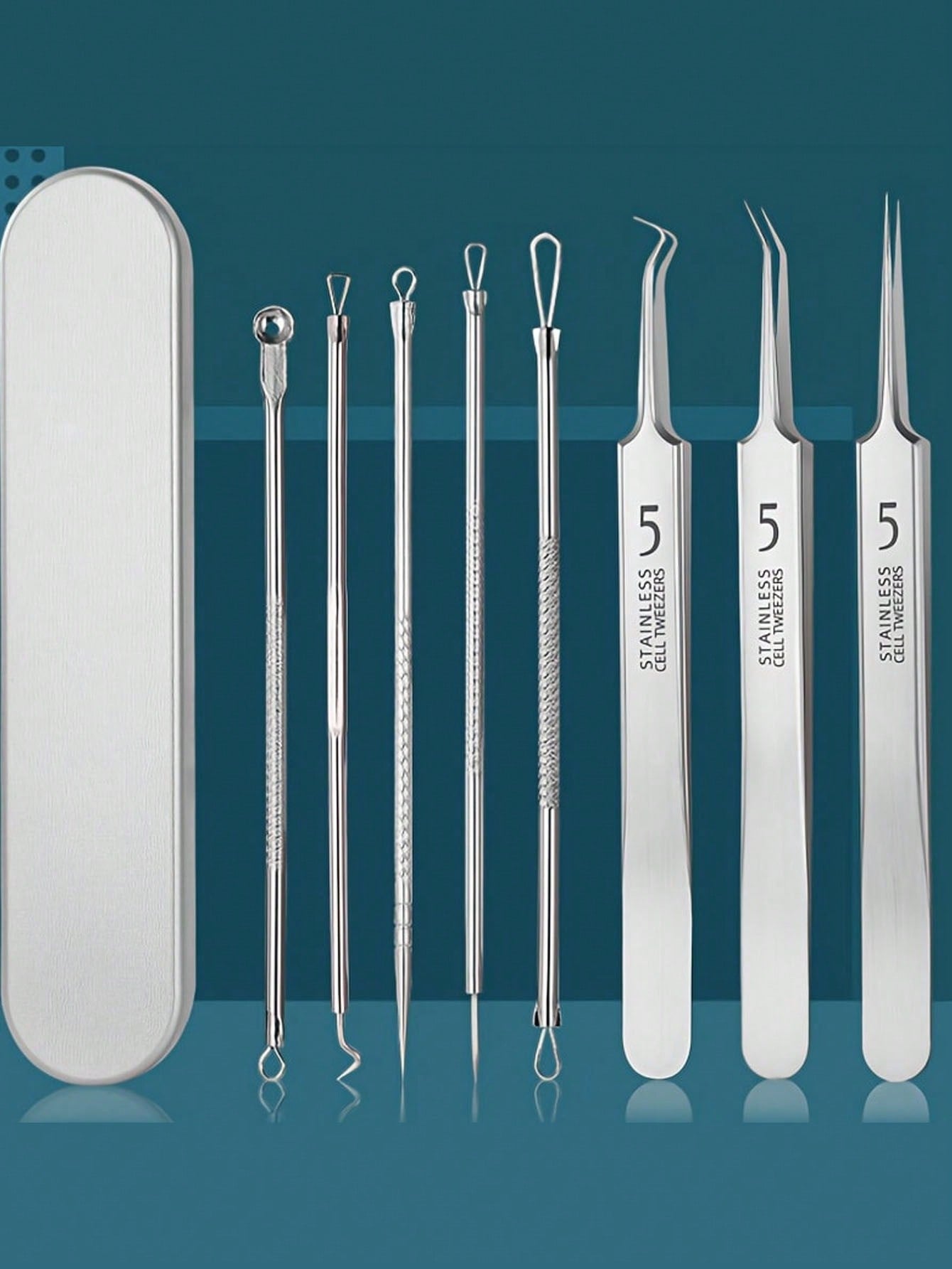 14PCS Stainless Steel Blackhead Removal Tool Set Stainless Steel Acne Removal Tool- Professional Acne Squeezing Kit Beauty Salon Special Blackhead Remover, Acne Needle Tool Pore Cleaner, Deep Cleansi