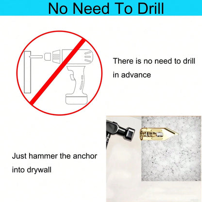 152 Drywall Self-Drilling Fixing Screws, Including 76 Gypsum Board Fixing Screws (With Dimensions Of 0.47X1.18 Inches) And 76 Screws, Allowing For Fixation Without The Need To Drill Holes In Or Throug