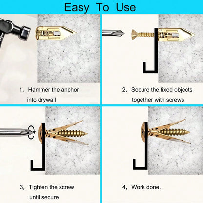 152 Drywall Self-Drilling Fixing Screws, Including 76 Gypsum Board Fixing Screws (With Dimensions Of 0.47X1.18 Inches) And 76 Screws, Allowing For Fixation Without The Need To Drill Holes In Or Throug