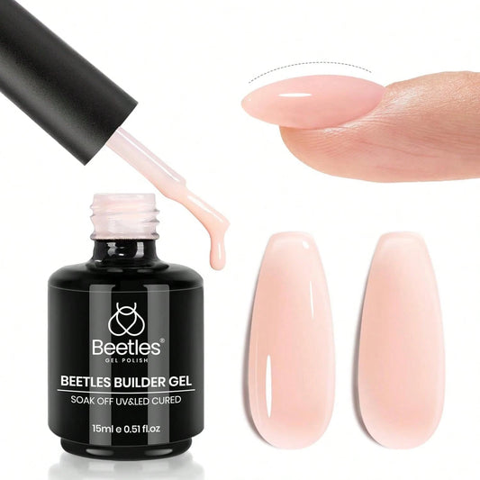 15ML 8 In 1 Jelly Nude Builder Gel Beetles, Multi-Functional Nail Gel For Apex Building Extension & Thin Nail Strengthener, Winter Nail Art Design, Beginner Friendly DIY Manicure For Women, UV LED Lam