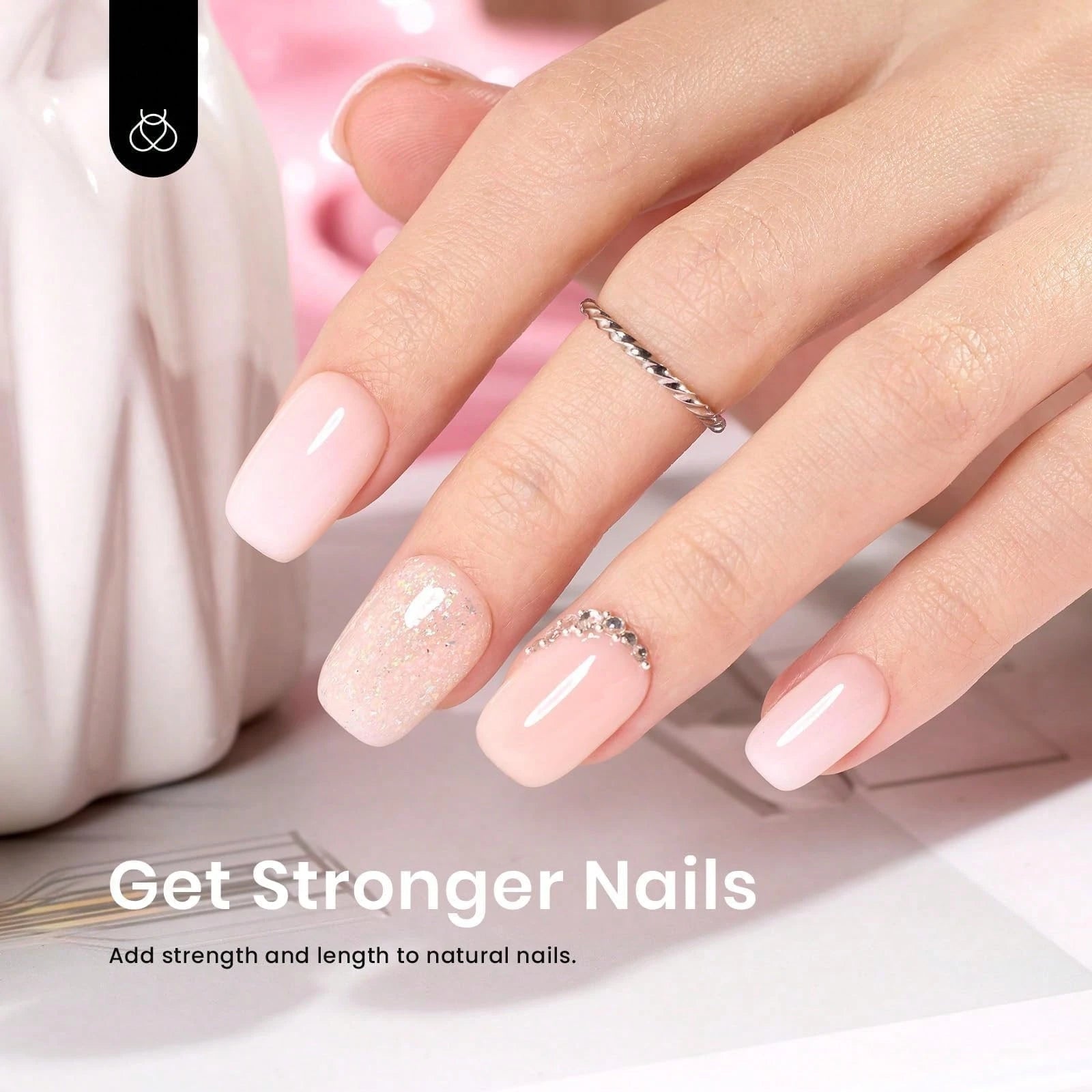15ML 8 In 1 Jelly Nude Builder Gel Beetles, Multi-Functional Nail Gel For Apex Building Extension & Thin Nail Strengthener, Winter Nail Art Design, Beginner Friendly DIY Manicure For Women, UV LED Lam