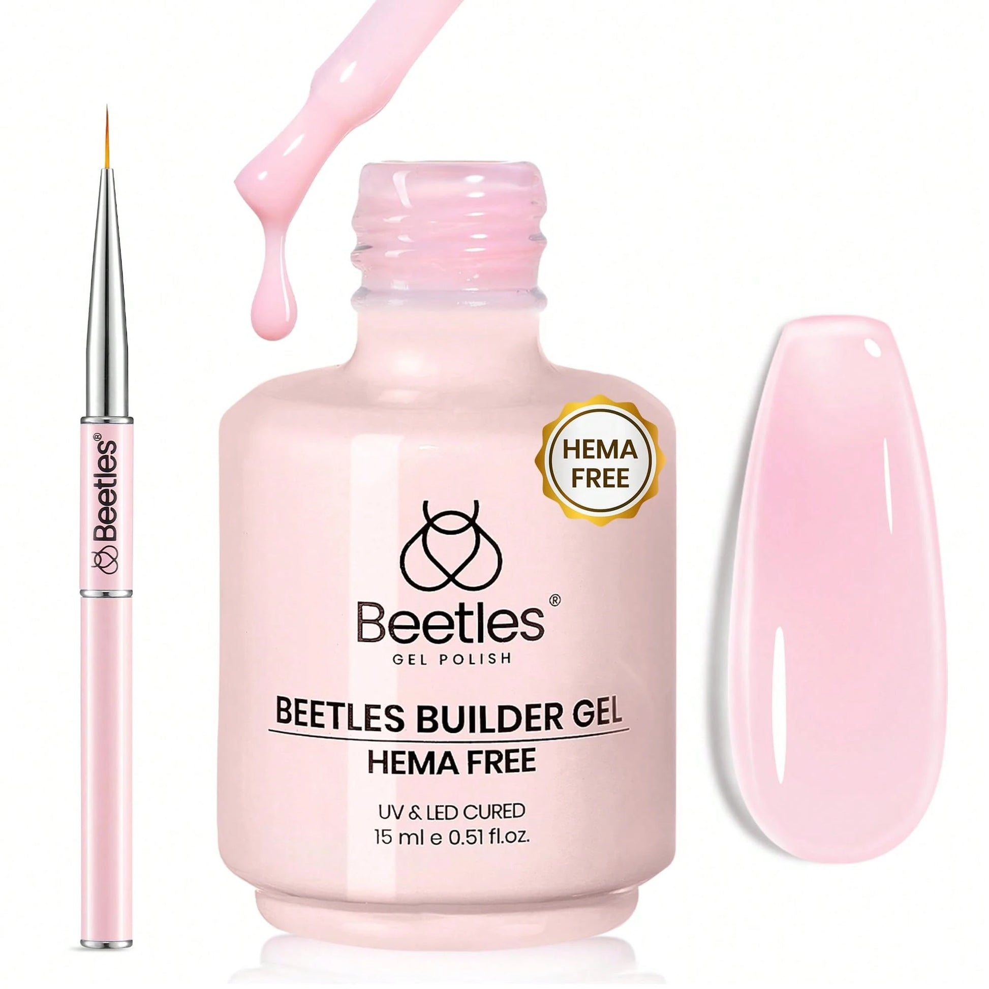 15ML 8 In 1 Jelly Nude Builder Gel Beetles, Multi-Functional Nail Gel For Apex Building Extension & Thin Nail Strengthener, Winter Nail Art Design, Beginner Friendly DIY Manicure For Women, UV LED Lam