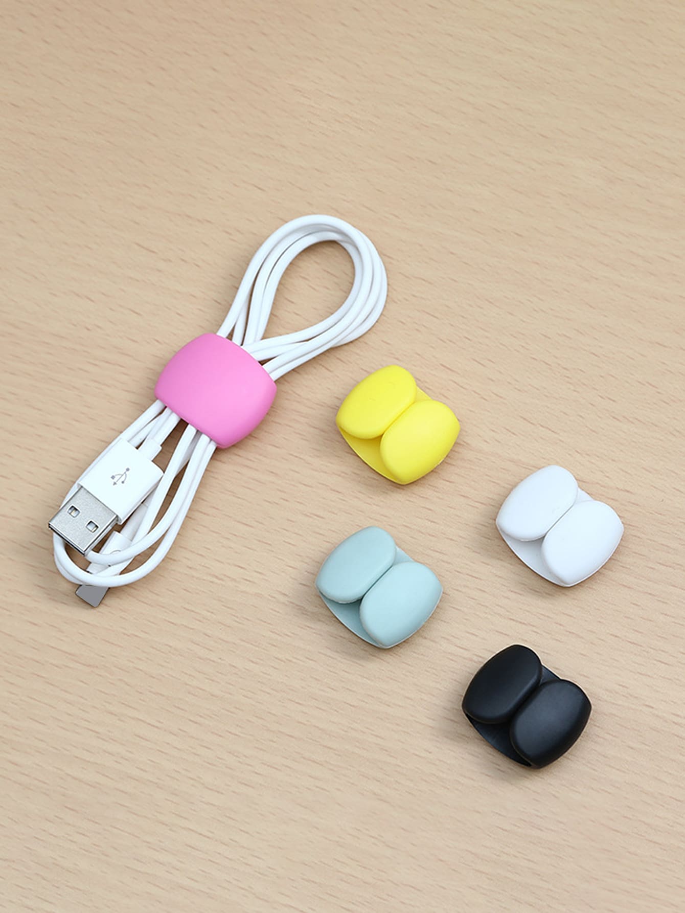 15pcs Black Cable Organizer Clips, Earphone & Charging Cord Winder Clips, Minimalist Multi-Function Cord Wrap Clips