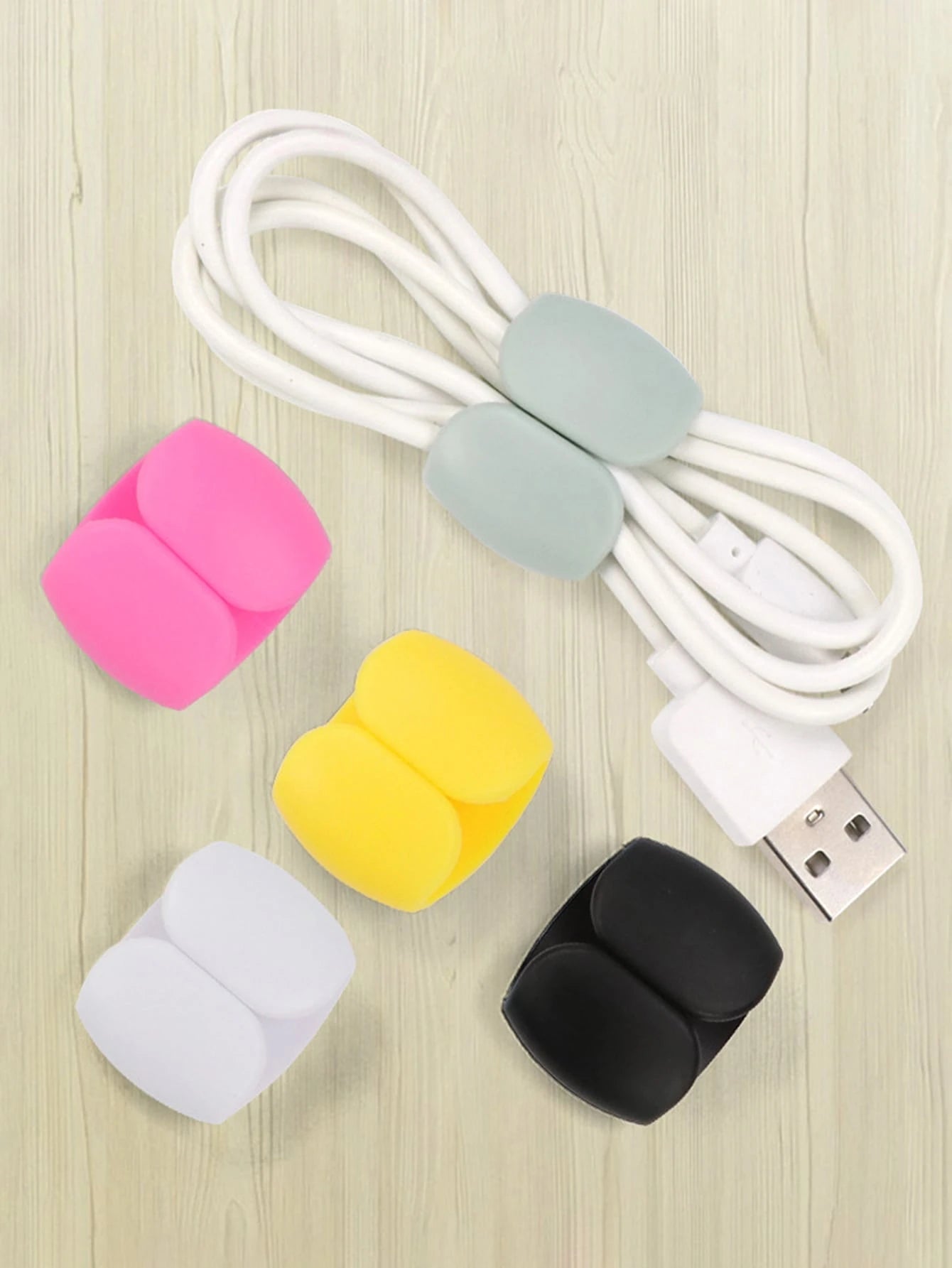 15pcs Black Cable Organizer Clips, Earphone & Charging Cord Winder Clips, Minimalist Multi-Function Cord Wrap Clips