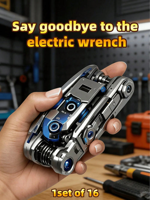 16-In-1 Foldable Multi-Function Screwdriver Wrench Set, Non-Slip Handle And Rotary Design, Durable And Convenient For Home And Auto Repair Universal Portable Maintenance Tool