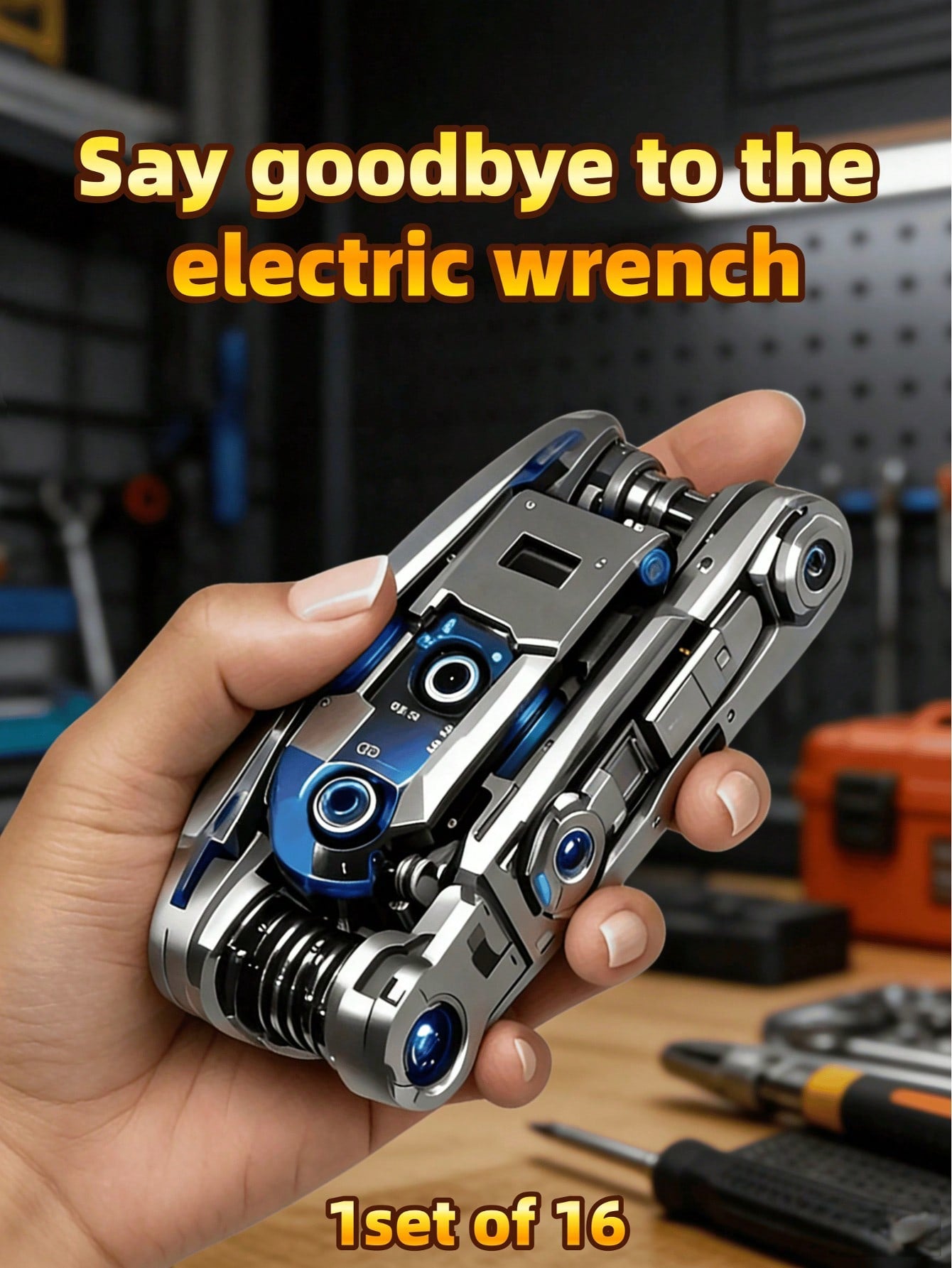 16-In-1 Foldable Multi-Function Screwdriver Wrench Set, Non-Slip Handle And Rotary Design, Durable And Convenient For Home And Auto Repair Universal Portable Maintenance Tool
