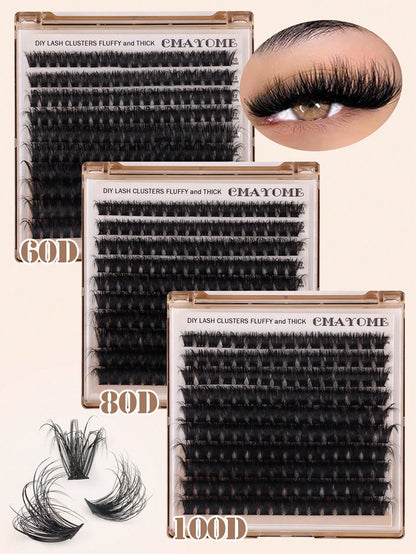 160/180/200pcs D-Curl Single Lash Extensions, Long-Lasting, Lightweight & Long, Suitable For Home DIY Beginners, Portable Travel Pack, Soft & Voluminous, Mixed Design, Enhances Eyes, Easy To Use, Perf