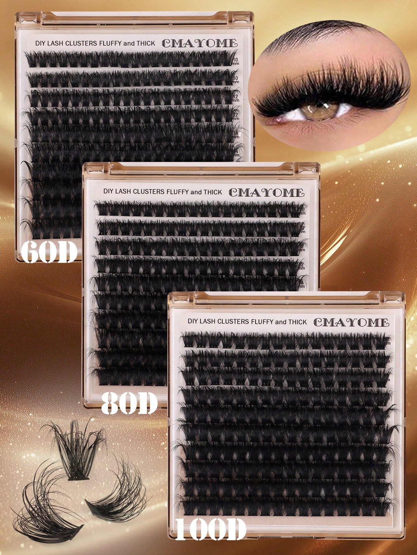 160/180/200pcs D-Curl Single Lash Extensions, Long-Lasting, Lightweight & Long, Suitable For Home DIY Beginners, Portable Travel Pack, Soft & Voluminous, Mixed Design, Enhances Eyes, Easy To Use, Perf
