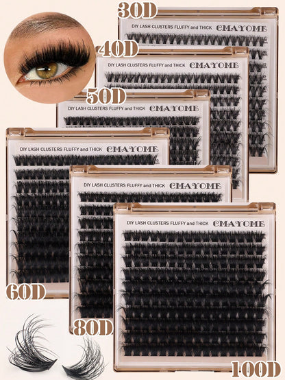 160/180/200pcs D-Curl Single Lash Extensions, Long-Lasting, Lightweight & Long, Suitable For Home DIY Beginners, Portable Travel Pack, Soft & Voluminous, Mixed Design, Enhances Eyes, Easy To Use, Perf