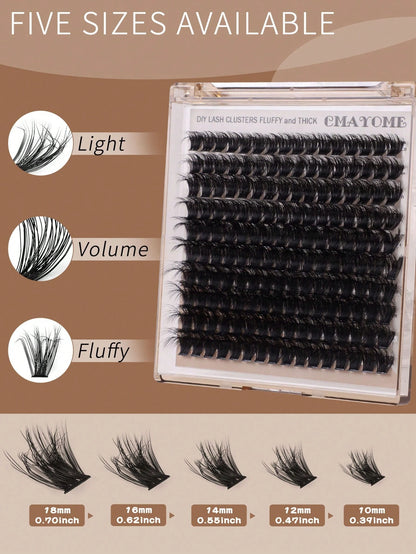 160/180/200pcs D-Curl Single Lash Extensions, Long-Lasting, Lightweight & Long, Suitable For Home DIY Beginners, Portable Travel Pack, Soft & Voluminous, Mixed Design, Enhances Eyes, Easy To Use, Perf