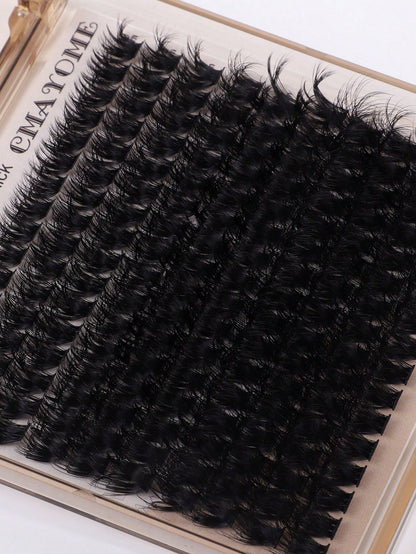 160/180/200pcs D-Curl Single Lash Extensions, Long-Lasting, Lightweight & Long, Suitable For Home DIY Beginners, Portable Travel Pack, Soft & Voluminous, Mixed Design, Enhances Eyes, Easy To Use, Perf
