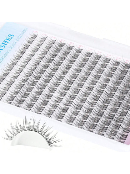 168pcs D Songs 9-12mm Mixed 0.07mm 14rows/168pcs Waterproof Mink, Lightweight DIY Lashes For Natural To Dramatic Makeup, Suitable For Daily Use And Eventslash Clusters,Eyelash Clusters,Individual Eyel