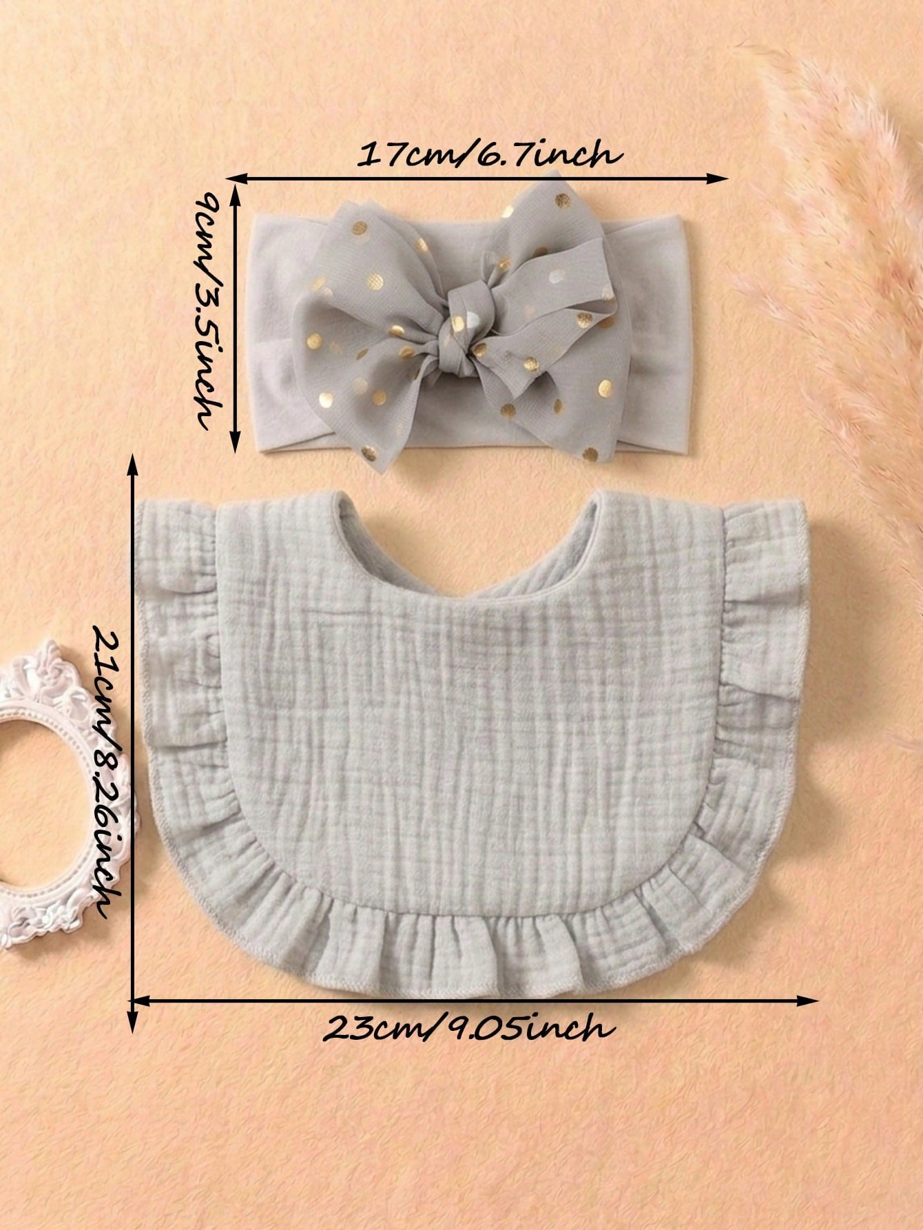 16pcs Newborn Candy Color Ruffled Bibs, Soft Elastic Candy Color Butterfly Headbands, Cute Princess Daily Accessories, Versatile For Everyday Wear