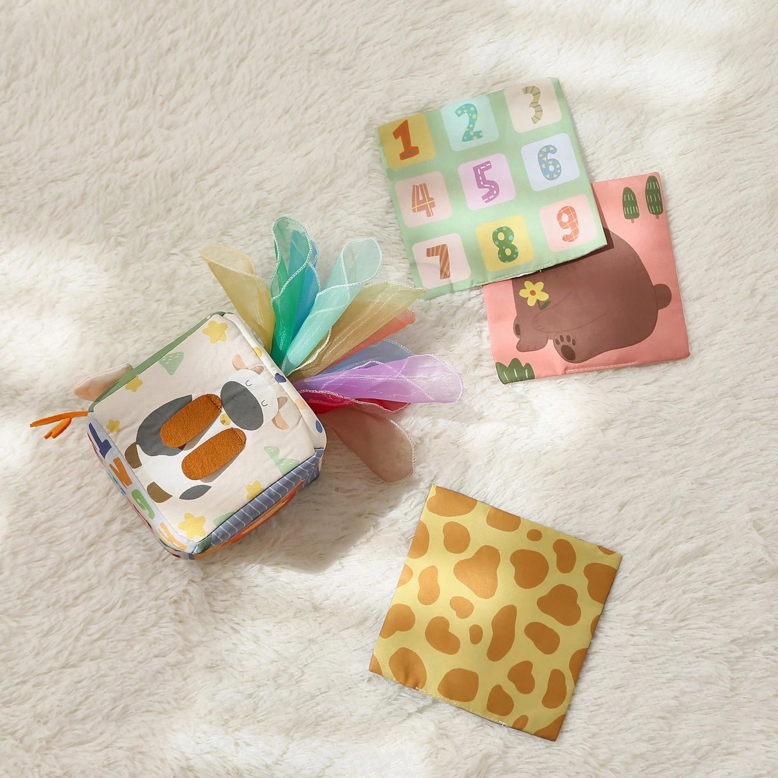 16pcs/Set Montessori Early Education Toys For Kids, Fine Motor Skills, Cartoon Animals, Shape Recognition, Colorful Multi-Use Box, Simulation Tissue Box Toy