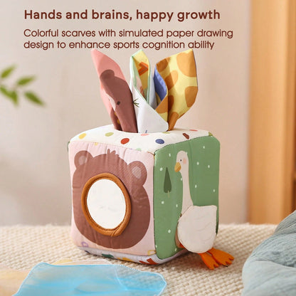 16pcs/Set Montessori Early Education Toys For Kids, Fine Motor Skills, Cartoon Animals, Shape Recognition, Colorful Multi-Use Box, Simulation Tissue Box Toy