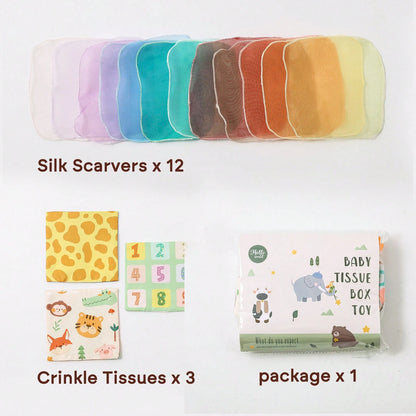 16pcs/Set Montessori Early Education Toys For Kids, Fine Motor Skills, Cartoon Animals, Shape Recognition, Colorful Multi-Use Box, Simulation Tissue Box Toy
