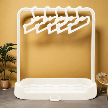 17cm Pull String Plush Doll Organizer Hanger, Doll Clothes Drying Rack, Stuffed Doll Clothes Hanger 15/20cm Doll Clothes Display Rack (Includes 5 Hangers + 1 Large Rack)