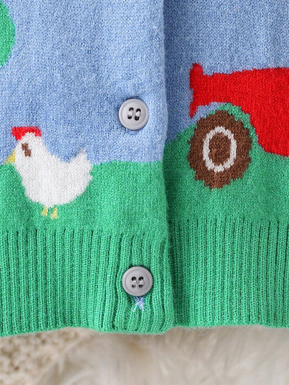 18 Month Baby Boy Clothes, Newborn Baby Boy Clothes, Cute Fall Clothes, Adorable Contrast Color Cardigan Sweater, Baby Boy Fall Clothes