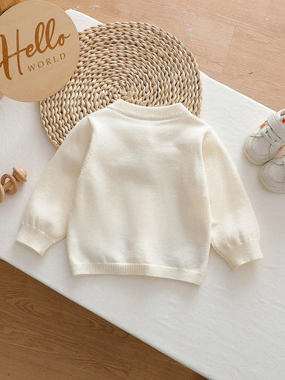 18 Month Baby Boy Clothes, Newborn Baby Boy Clothes, Cute Fall Clothes, Adorable Contrast Color Cardigan Sweater, Baby Boy Fall Clothes