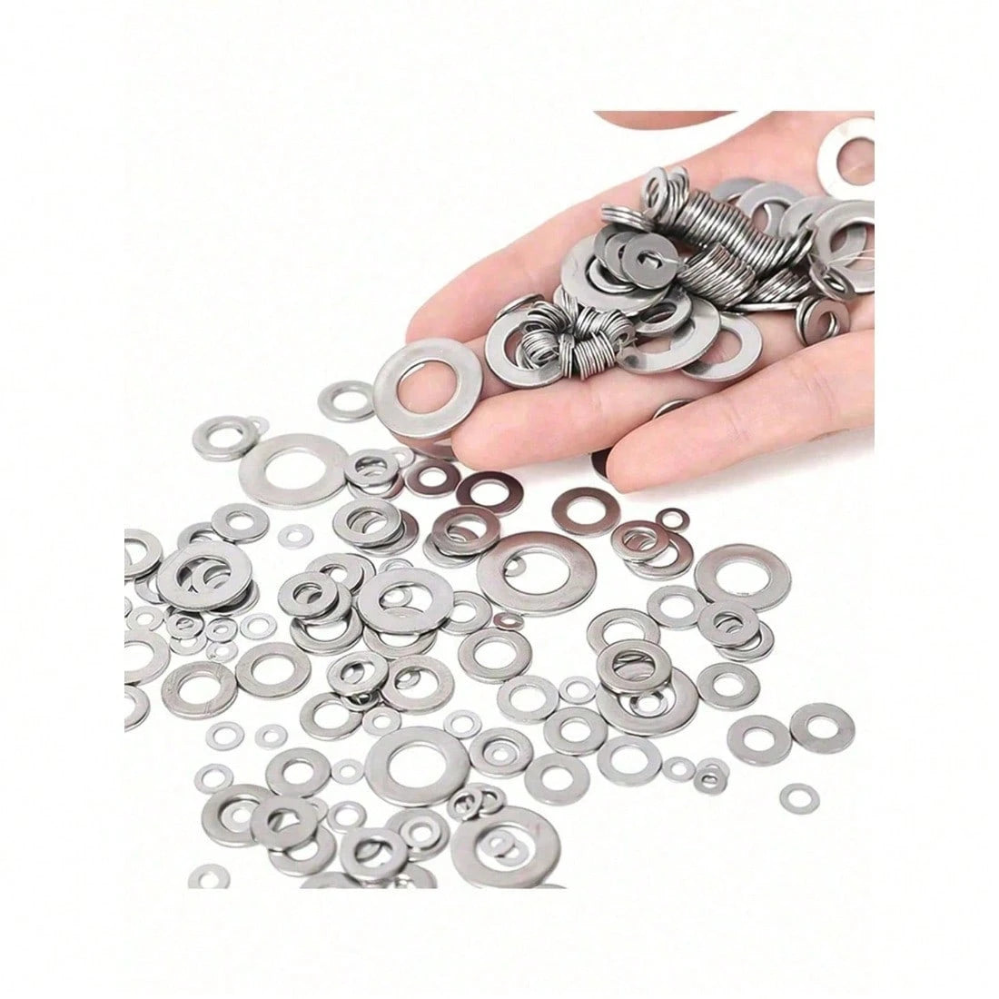180pcs Hardware Washer Assortment Tool Set, Durable Polished Surface, M2-M10 Size, Suitable For Home Decor And Kitchen Maintenance, Includes Storage Box, Meets Industrial Repair And Daily Needs, Door