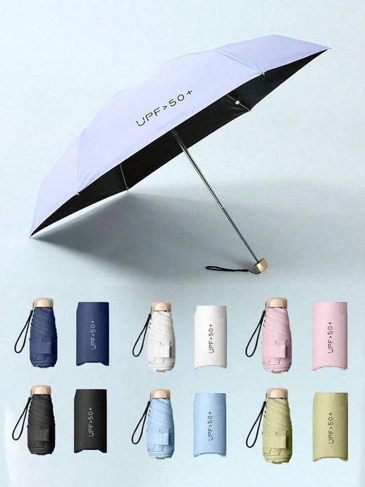 19cm/7.5in Mini Folding Umbrella, Portable Outdoor Sun Umbrella, UV Protection Parasol, With Storage Bag, Sun Protection, 6 Ribs + Thickened Protection Coating, Travel Essential, Perfect For Outdoor