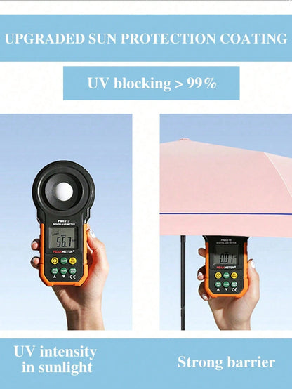 19cm/7.5in Mini Folding Umbrella, Portable Outdoor Sun Umbrella, UV Protection Parasol, With Storage Bag, Sun Protection, 6 Ribs + Thickened Protection Coating, Travel Essential, Perfect For Outdoor