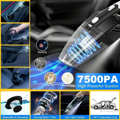 19pcs Car Ceaning Wash Kit Interior Detaling Cleaner Kit With High Power Handheld Vacum Brush Set, Windshield Tool Duster Towels, Complete Car Care Tools